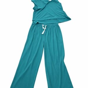 Jan - Elegant Teal Wide Leg Jumpsuit